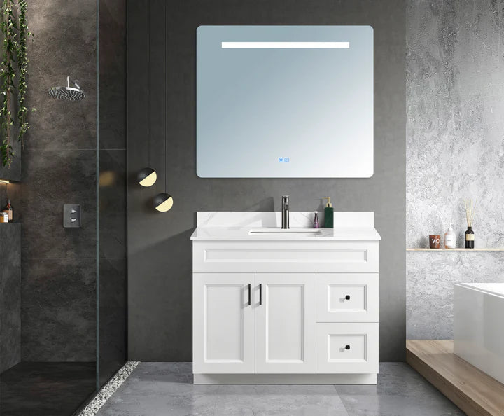 42” Single Sink Freestanding Bathroom MDF Vanity (Left-side Drawers)