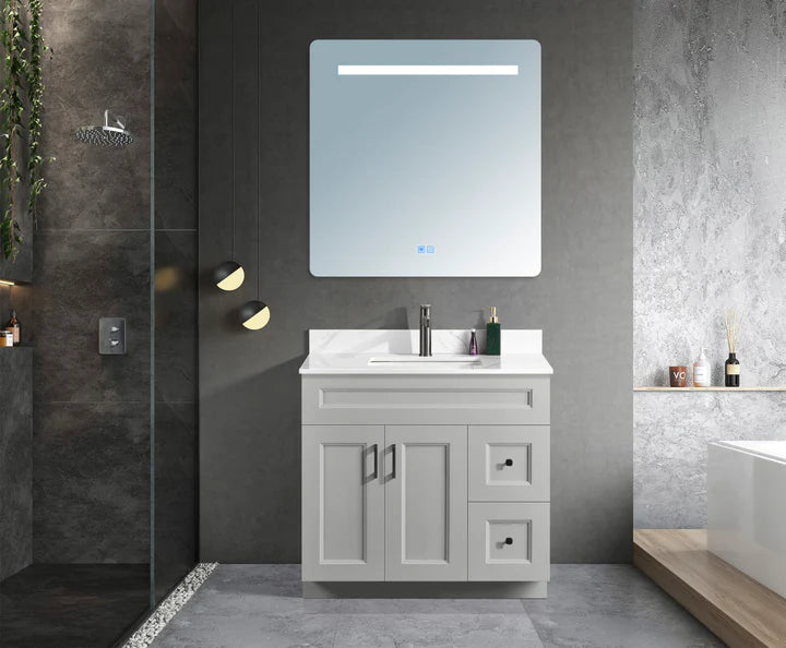 36” Freestanding Bathroom MDF Vanity (Right-side Drawers)