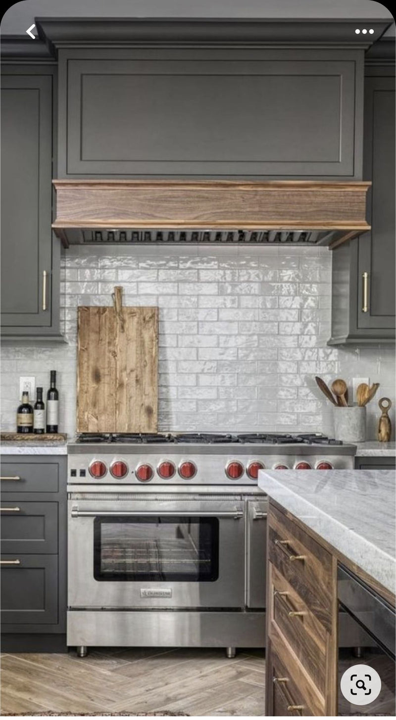 Two-Tone Crown Moulding Range Hood Canopy