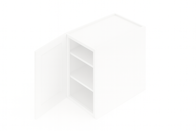 18" Wall Cabinet- 1 Door - 36" Height- 2 Shelves
