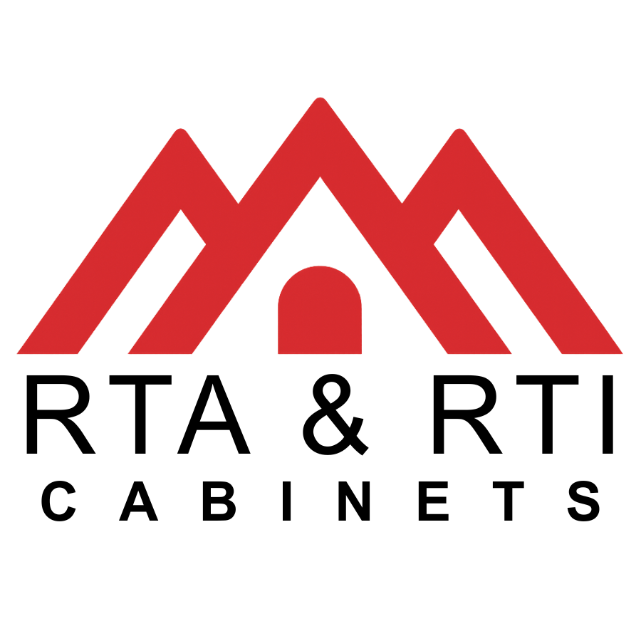 Logo for RTA & RTI Cabinets with red and black design on a white background