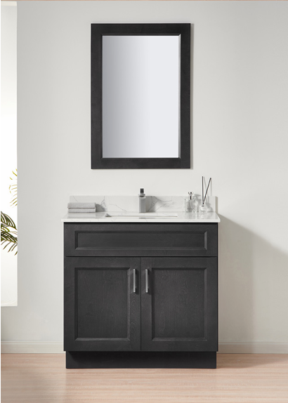 Charcoal Grey 30" Solid Wood Vanity- (2Door)