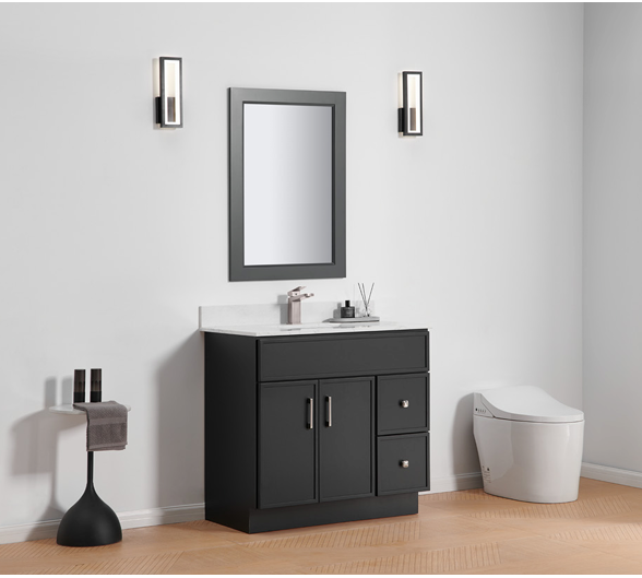 Slim Shaker 36" Solid Wood Vanity- (2Door) (2 Drawer)