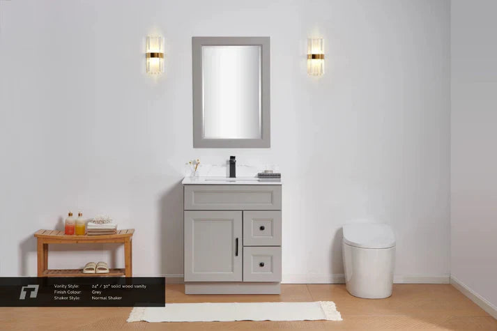 24" Bevel Shaker Bathroom Vanity- (2 Drawer & 1 Door)- Right