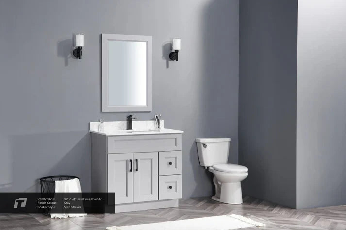 36" Bevel Shaker Bathroom Vanity- ( 2Door) Right Drawer