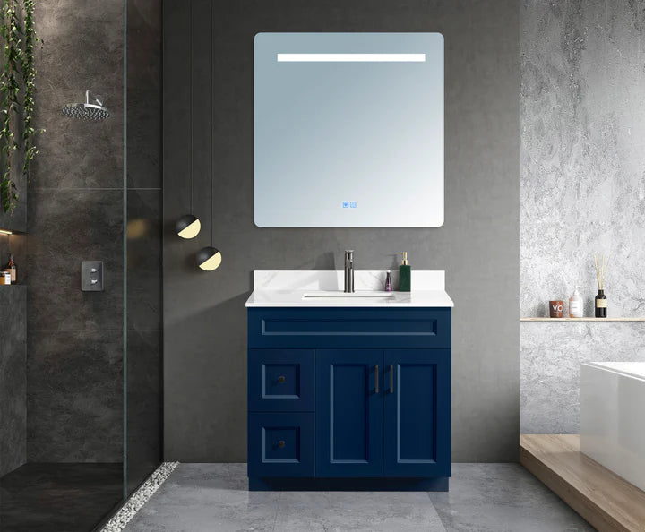 36” Freestanding Bathroom MDF Vanity (Left-side Drawers)