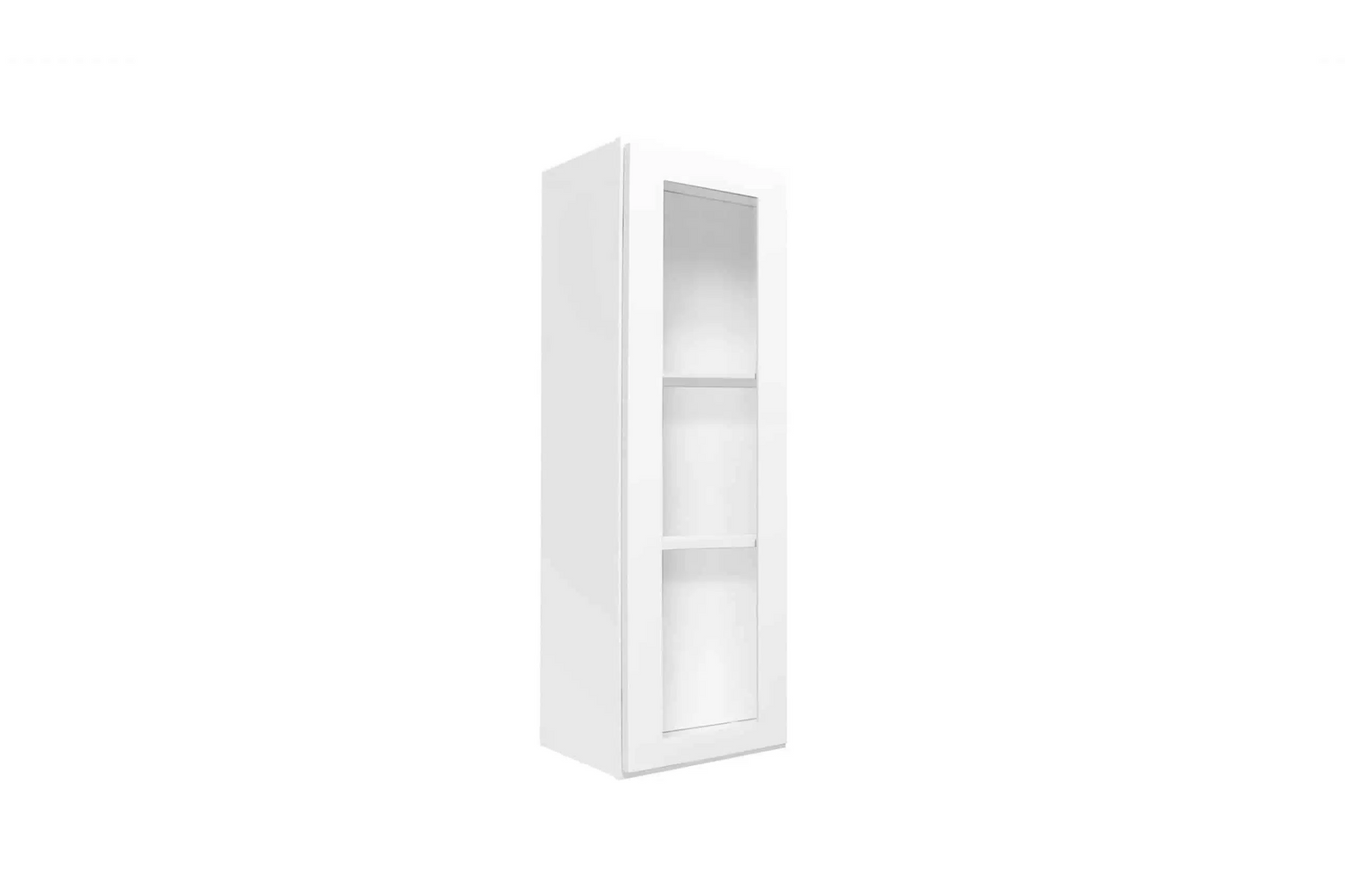 12″ Wall Cabinet White Shaker Glass Door