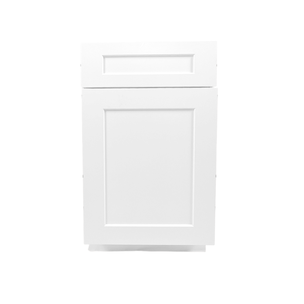 12″ Base Cabinet White Shaker Single Door + Single Drawer