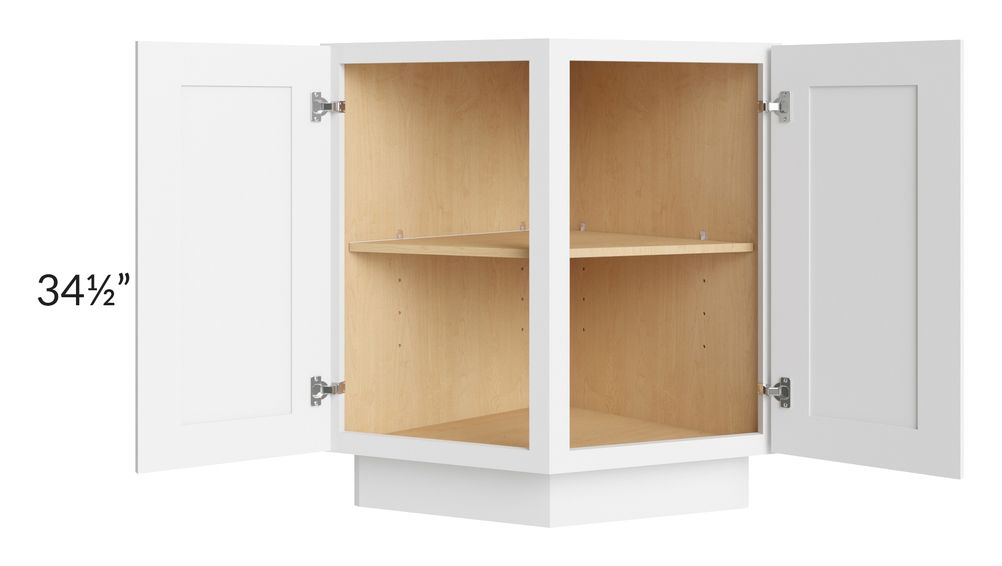 24″ Base End Angle White Shaker Cabinet